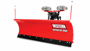 Western Pro Plus straight blade snow plow fits a wide range of vehicles, skid steers and tractors