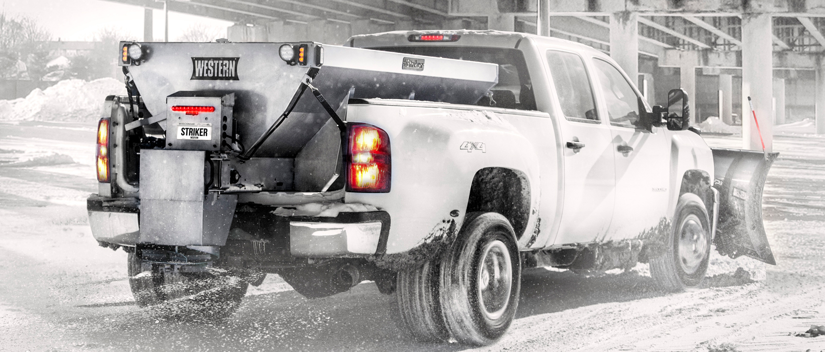 Stainless steel Western Striker for truck beds has up to 6.0 cu yd capacity to take your de-icing operation further